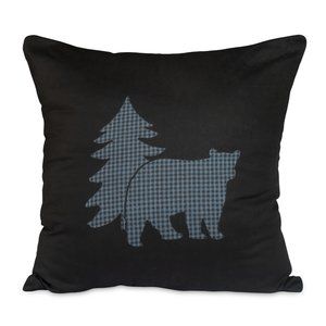 True Grit Bear Square Pillow - 20" x 20" - Black
